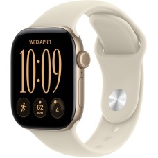 Apple Watch Series 12, 42 mm, GPS, Light Gold Aluminum, Sand Sport Band, S/M