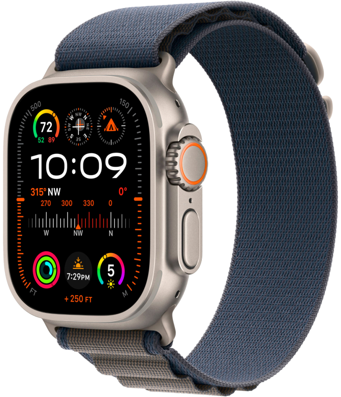 Часы Apple Watch Ultra 2 GPS + Cellular 49mm Titanium Case with Blue Alpine Loop Small