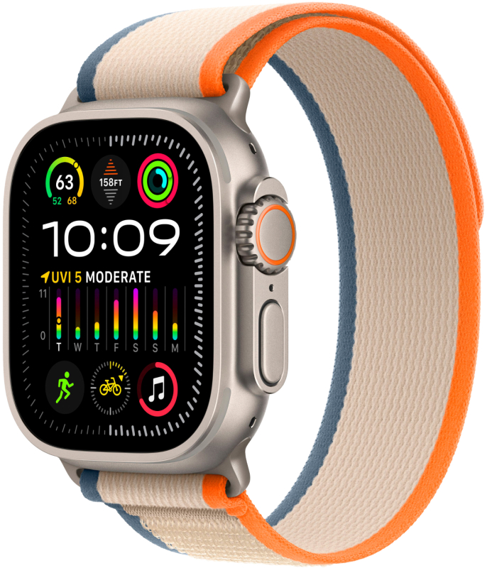 Часы Apple Watch Ultra 2 GPS + Cellular 49mm Titanium Case with Orange/Beige Trail Loop