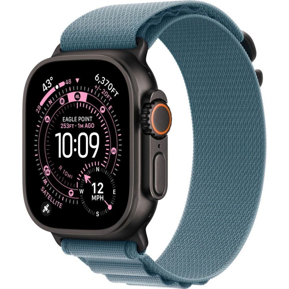 Часы Apple Watch Ultra 3 Black Titanium 49mm Light Blue Alpine Loop