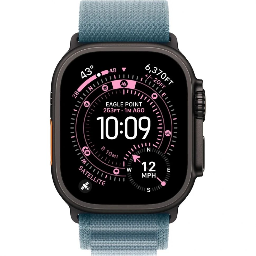 Часы Apple Watch Ultra 3 Black Titanium 49mm Light Blue Alpine Loop Часы Apple Watch Ultra 3 Black Titanium 49mm Light Blue Alpine Loop