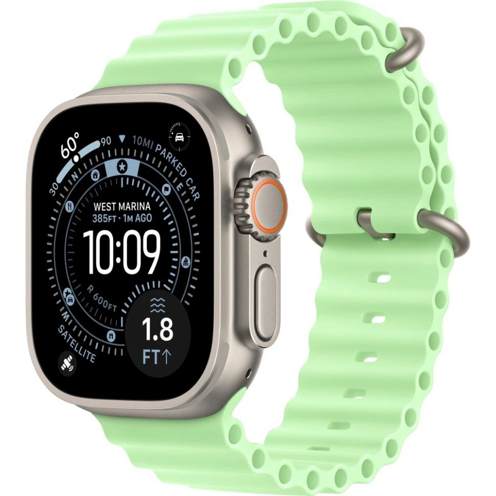 Часы Apple Watch Ultra 3 Natural Titanium 49mm Neon Green Ocean Band