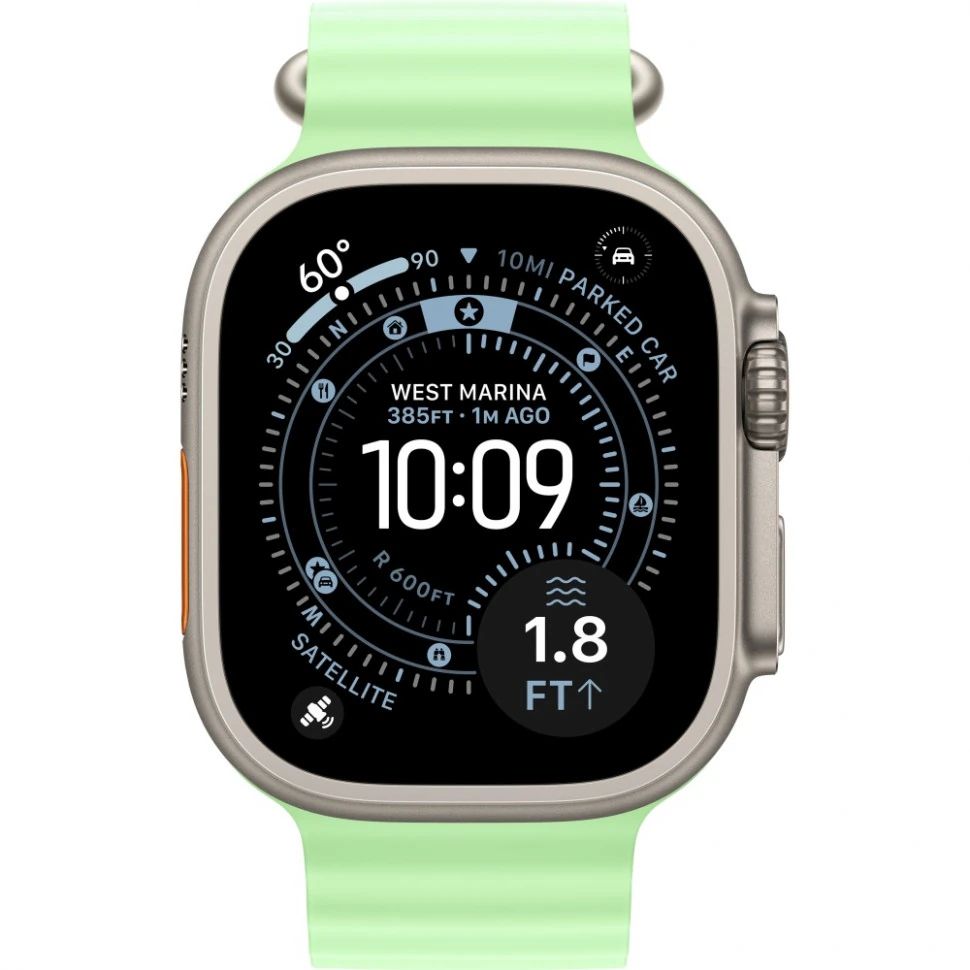 Часы Apple Watch Ultra 3 Natural Titanium 49mm Neon Green Ocean Band Часы Apple Watch Ultra 3 Natural Titanium 49mm Neon Green Ocean Band