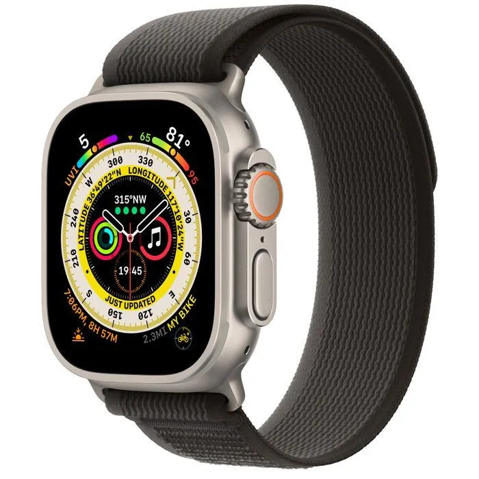 Watch Ultra Titanium Case with Black/Gray Trail Loop