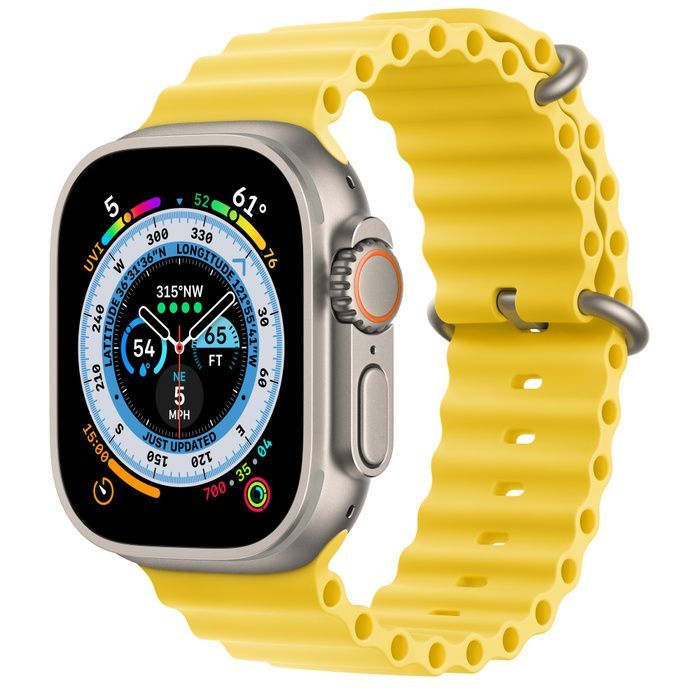 Watch Ultra Titanium Case with Yellow Ocean Band